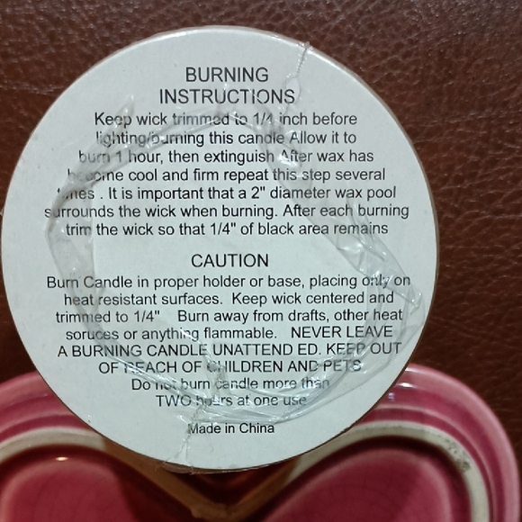 Pink Heart-Shaped Candle Stand And Cream 3"X3" Pillar Candle - Picture 3 of 9